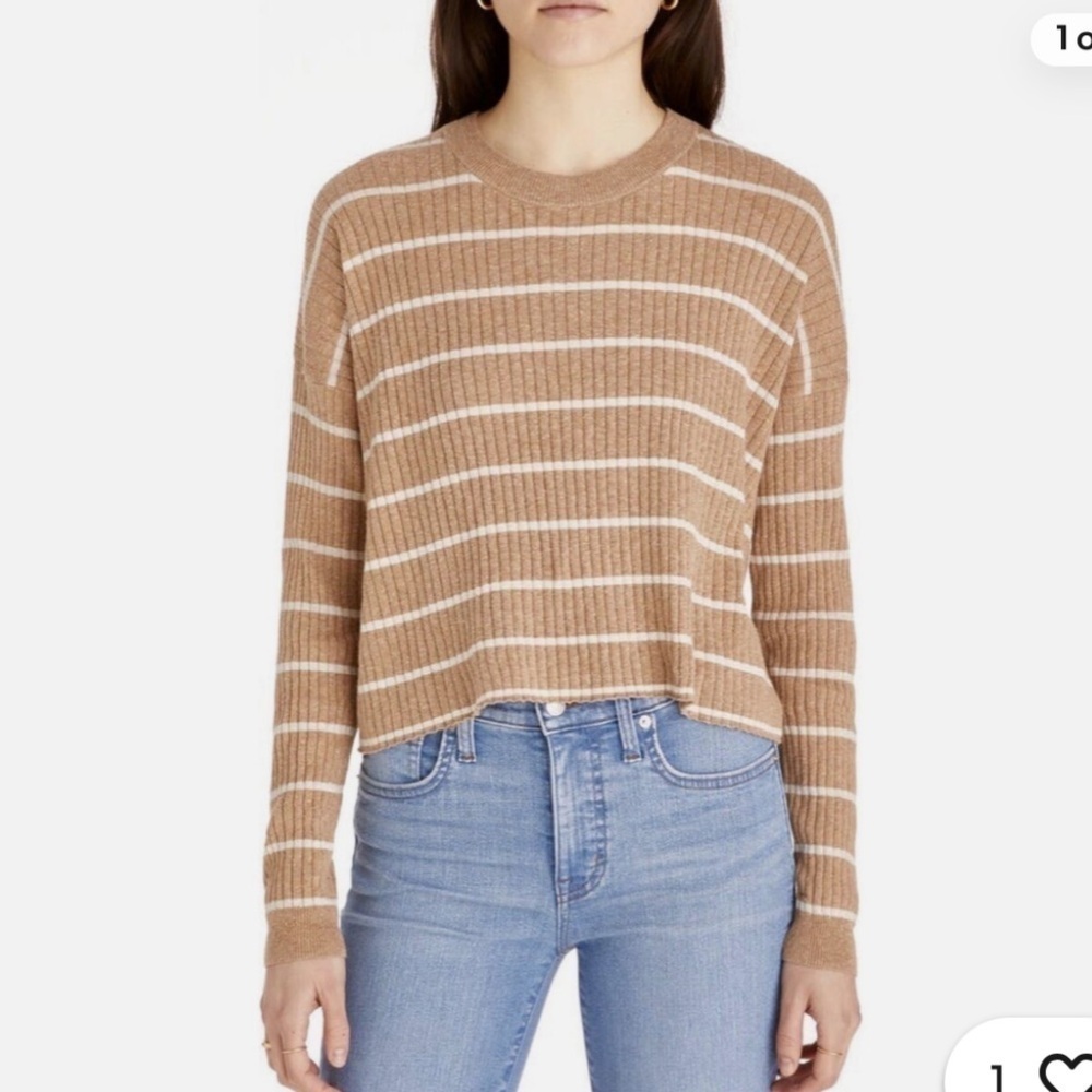 Madewell No Strings Attached Striped Crewneck Swe… - image 1